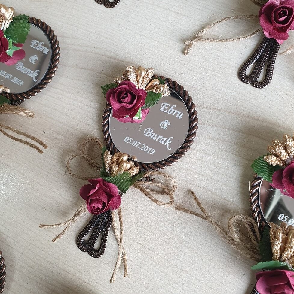 Nikah Şekeri Metal Ayna Magnet Spt-Nks-01 (25 adet)